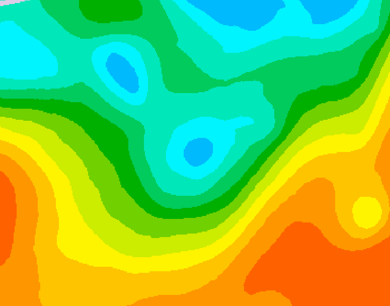 GDPS 500 millibar geopotential height 036 hour forecast chart for Canada based on 2025/06/03 0000Z data