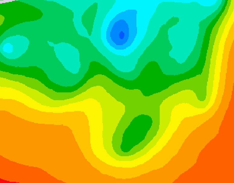 GDPS 500 millibar geopotential height 150 hour forecast chart for Canada based on 2025/06/03 1200Z data