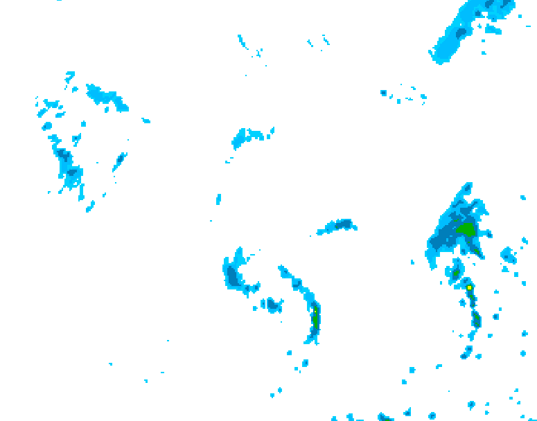 GDPS precipitation 126 hour forecast chart for Canada based on 2025/06/03 1200Z data