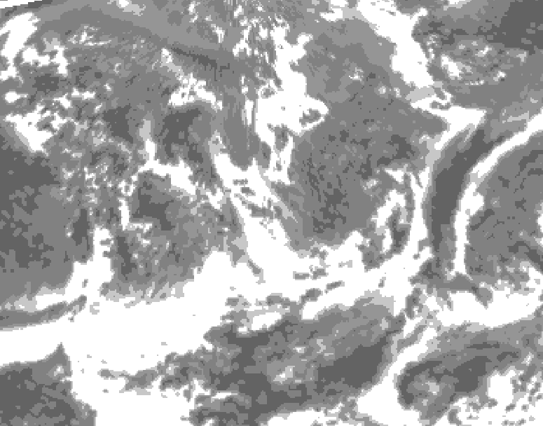 GDPS total cloud 084 hour forecast chart for Canada based on 2025/06/03 0000Z data