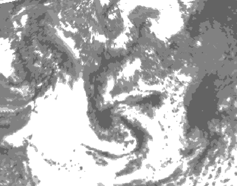 GDPS total cloud 126 hour forecast chart for Canada based on 2025/06/03 1200Z data