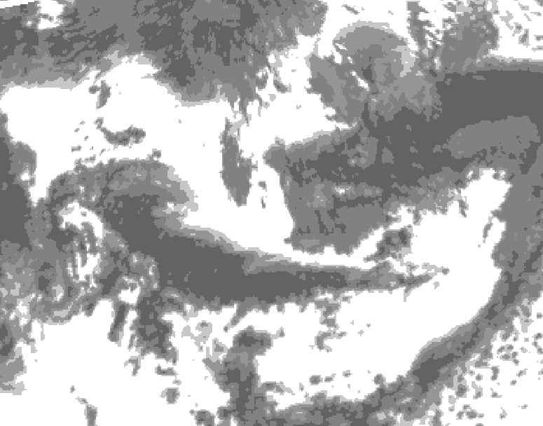 GDPS total cloud 240 hour forecast chart for Canada based on 2025/06/03 1200Z data
