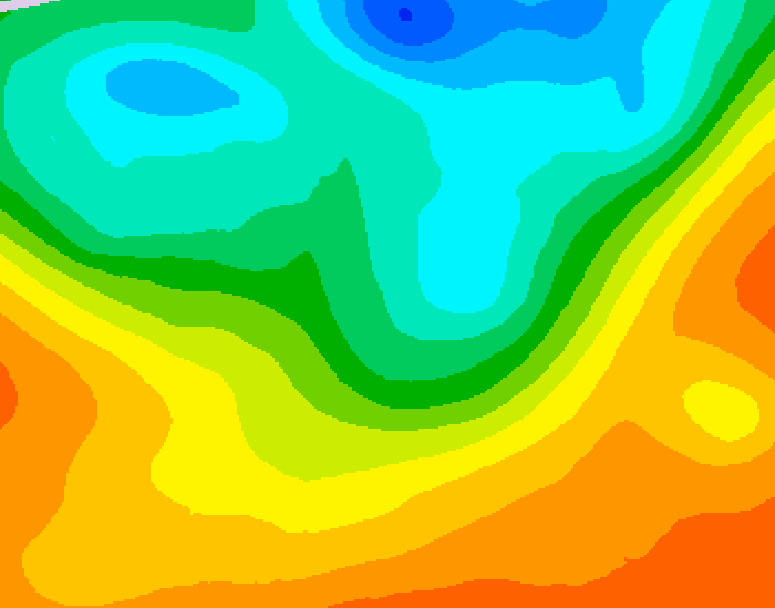 GDPS 500 millibar geopotential height 048 hour forecast chart for Canada based on 2025/06/04 0000Z data