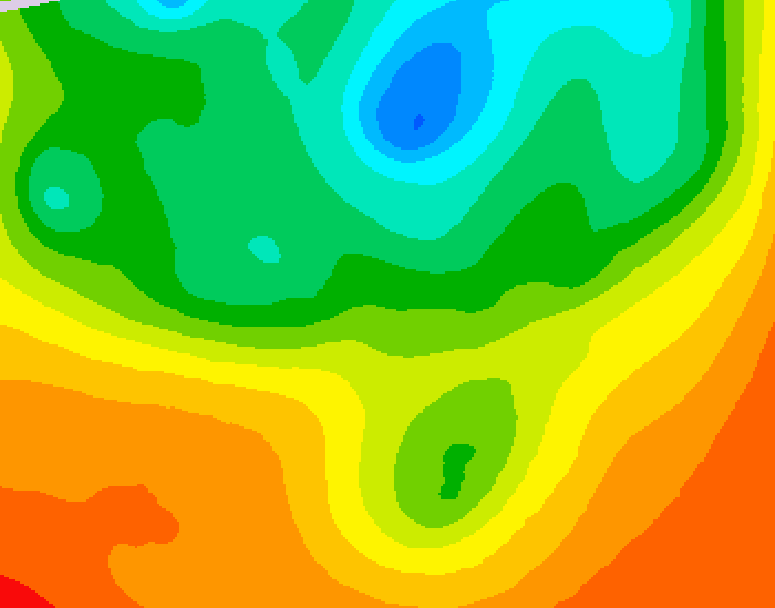 GDPS 500 millibar geopotential height 132 hour forecast chart for Canada based on 2025/06/04 1200Z data