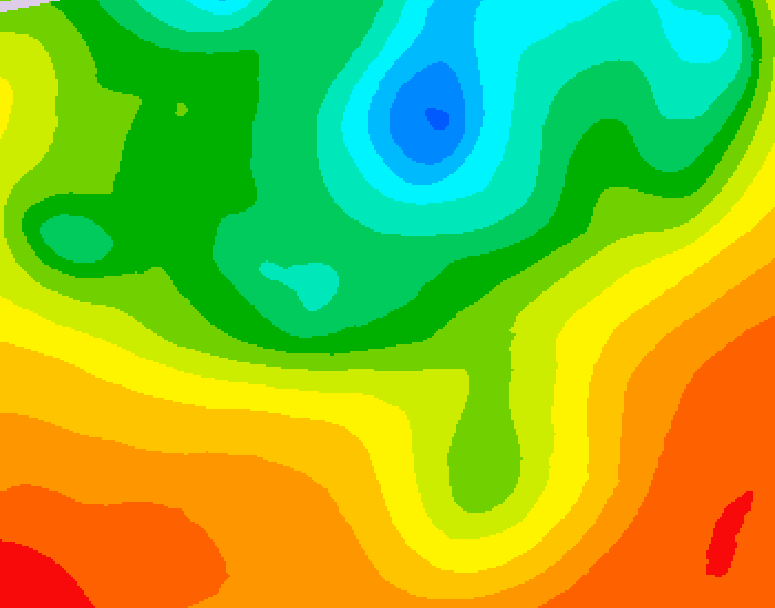 GDPS 500 millibar geopotential height 150 hour forecast chart for Canada based on 2025/06/04 1200Z data