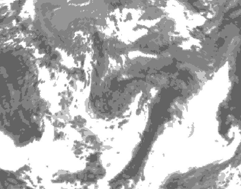 GDPS total cloud 012 hour forecast chart for Canada based on 2025/06/04 0000Z data