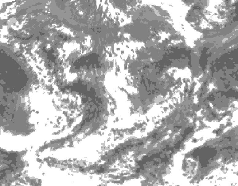GDPS total cloud 072 hour forecast chart for Canada based on 2025/06/04 0000Z data