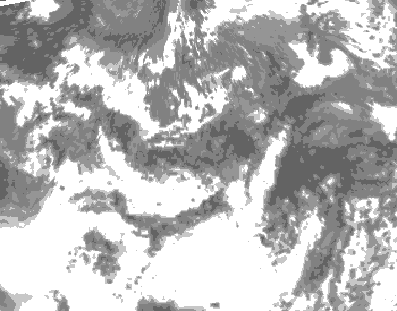 GDPS total cloud 174 hour forecast chart for Canada based on 2025/06/04 1200Z data