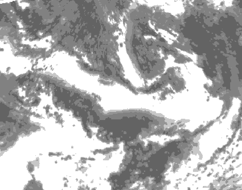 GDPS total cloud 240 hour forecast chart for Canada based on 2025/06/04 1200Z data