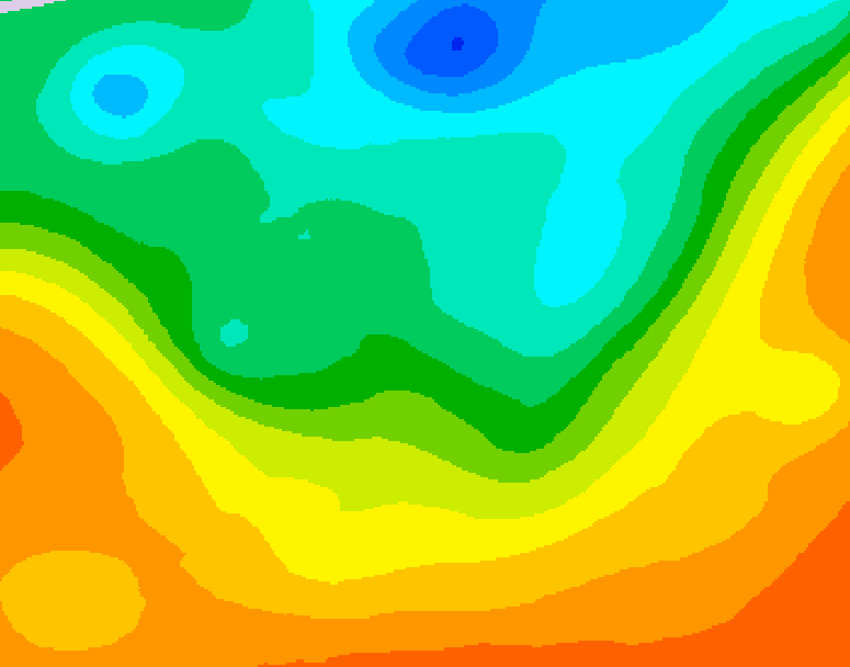 GDPS 500 millibar geopotential height 048 hour forecast chart for Canada based on 2025/06/05 0000Z data