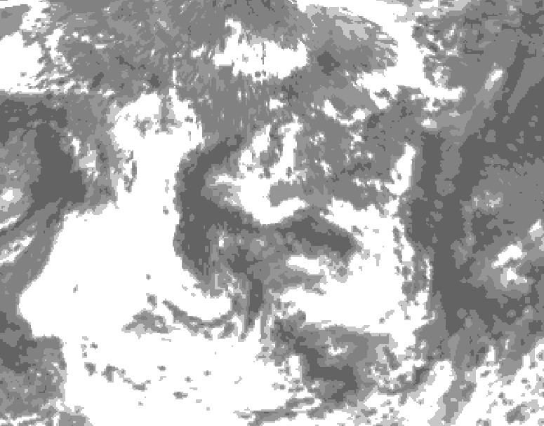 GDPS total cloud 072 hour forecast chart for Canada based on 2025/06/05 0000Z data
