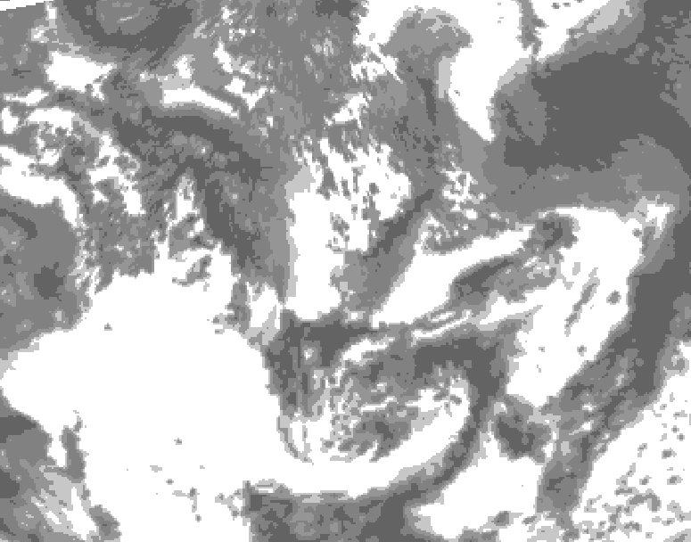 GDPS total cloud 114 hour forecast chart for Canada based on 2025/06/05 0000Z data