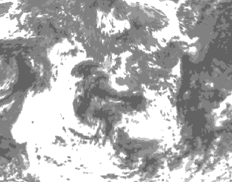 GDPS total cloud 060 hour forecast chart for Canada based on 2025/06/05 1200Z data