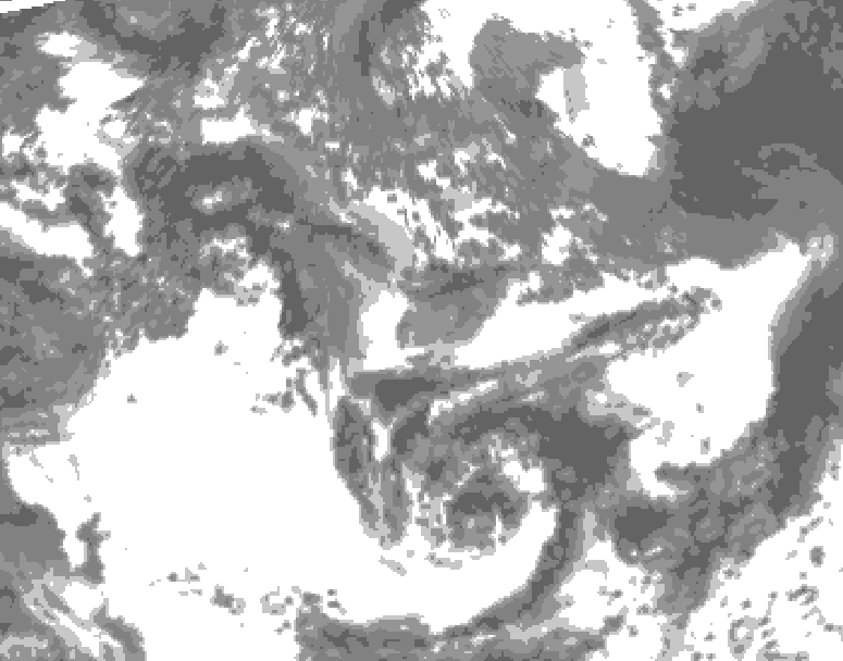 GDPS total cloud 102 hour forecast chart for Canada based on 2025/06/05 1200Z data