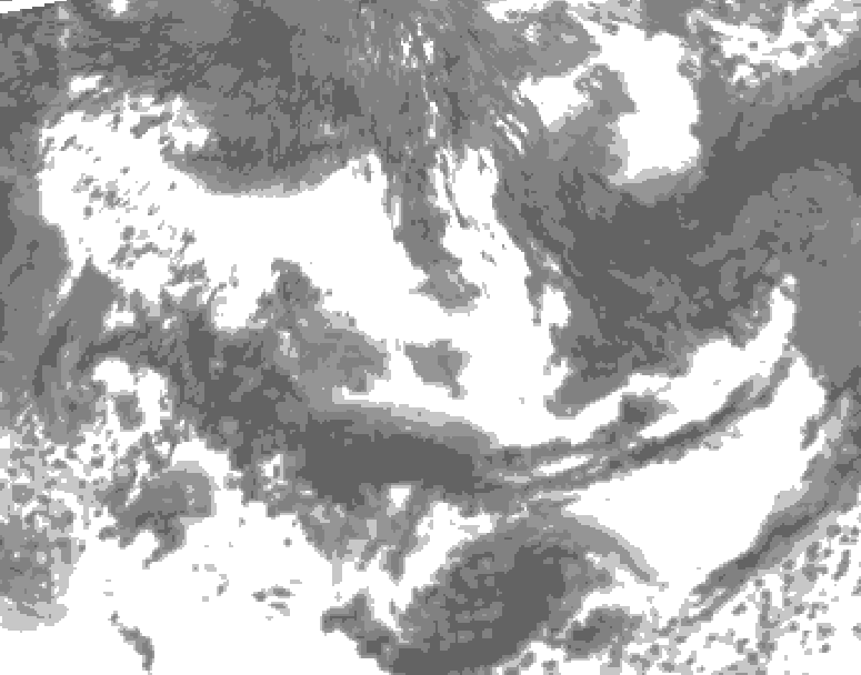 GDPS total cloud 192 hour forecast chart for Canada based on 2025/06/05 1200Z data