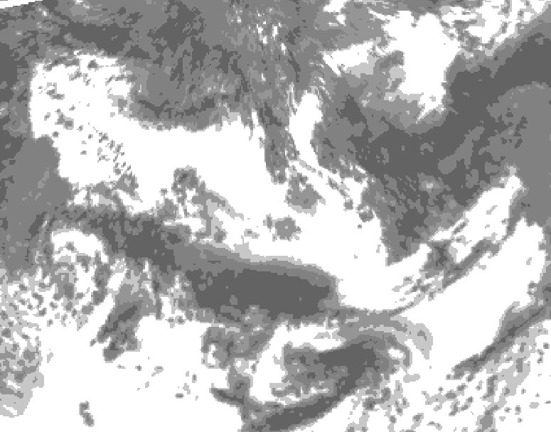GDPS total cloud 198 hour forecast chart for Canada based on 2025/06/05 1200Z data