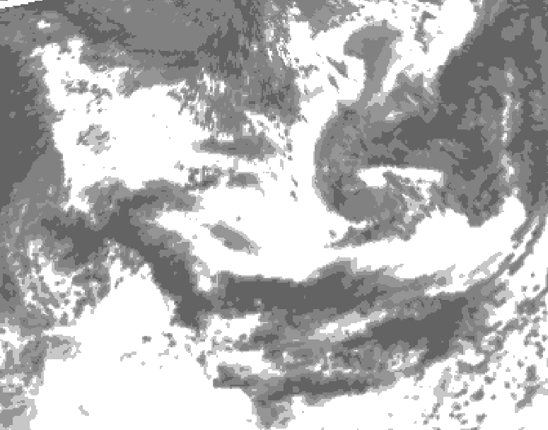 GDPS total cloud 222 hour forecast chart for Canada based on 2025/06/05 1200Z data