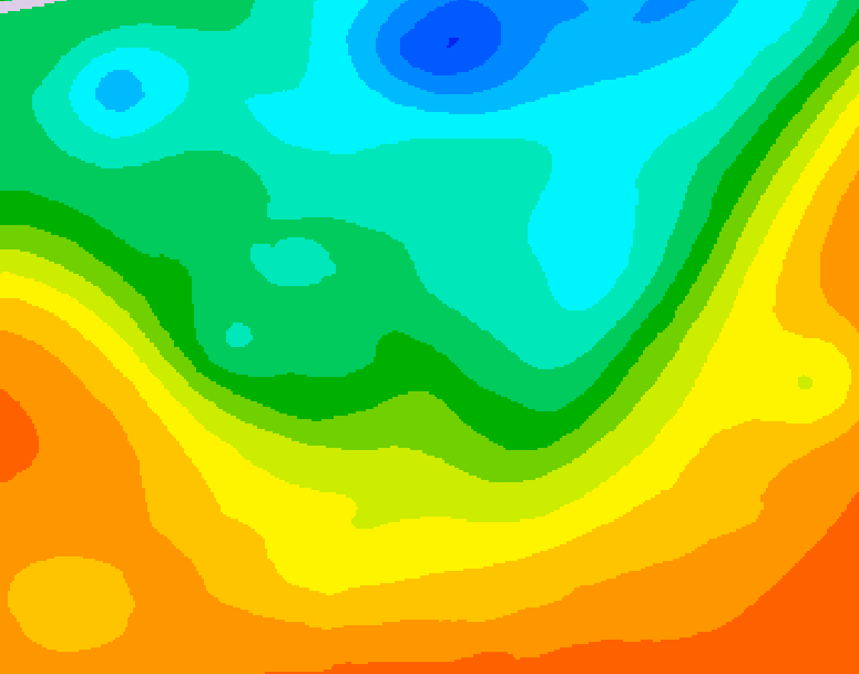 GDPS 500 millibar geopotential height 024 hour forecast chart for Canada based on 2025/06/06 0000Z data
