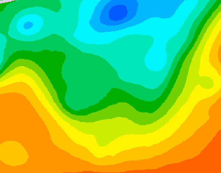 GDPS 500 millibar geopotential height 036 hour forecast chart for Canada based on 2025/06/06 0000Z data