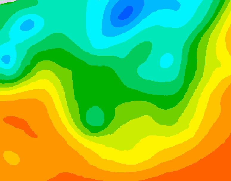 GDPS 500 millibar geopotential height 036 hour forecast chart for Canada based on 2025/06/06 1200Z data