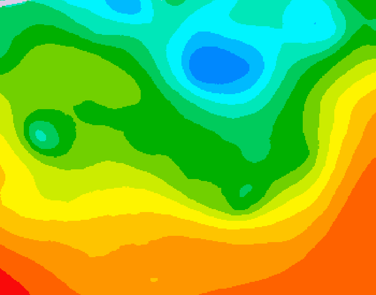 GDPS 500 millibar geopotential height 132 hour forecast chart for Canada based on 2025/06/06 1200Z data