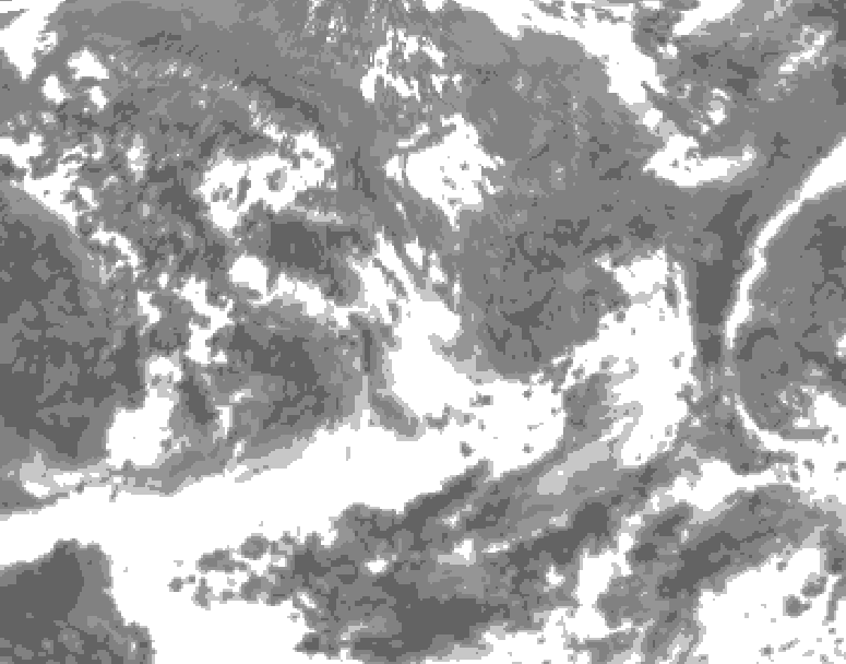 GDPS total cloud 012 hour forecast chart for Canada based on 2025/06/06 0000Z data