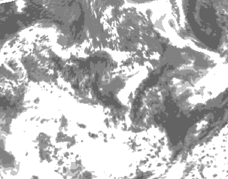 GDPS total cloud 120 hour forecast chart for Canada based on 2025/06/06 0000Z data