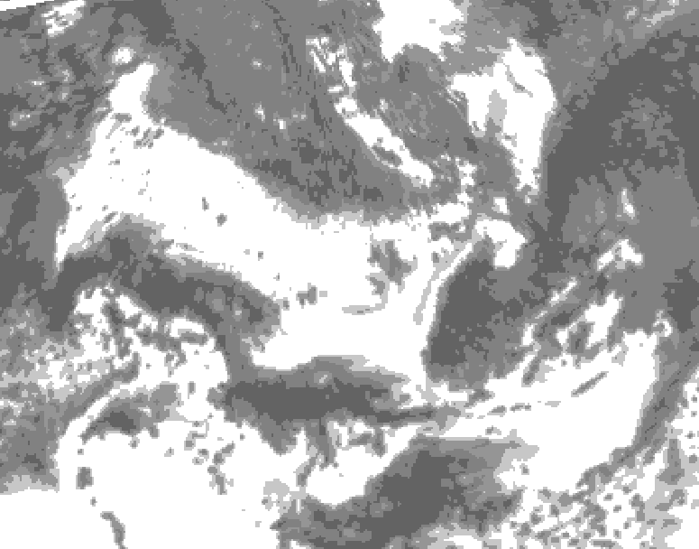 GDPS total cloud 180 hour forecast chart for Canada based on 2025/06/06 0000Z data