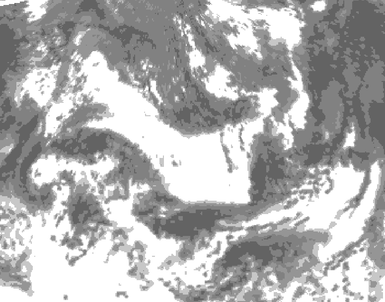 GDPS total cloud 192 hour forecast chart for Canada based on 2025/06/06 0000Z data