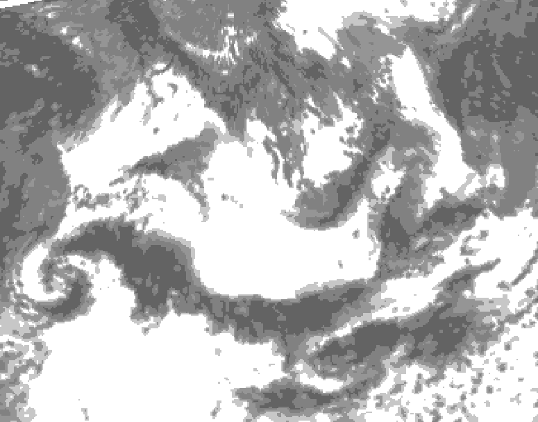 GDPS total cloud 210 hour forecast chart for Canada based on 2025/06/06 0000Z data