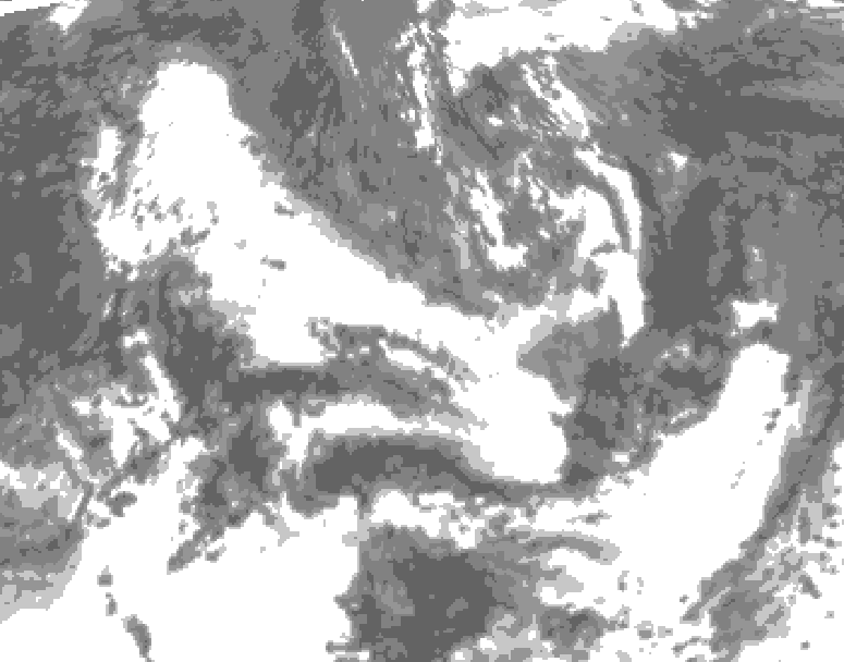 GDPS total cloud 168 hour forecast chart for Canada based on 2025/06/06 1200Z data