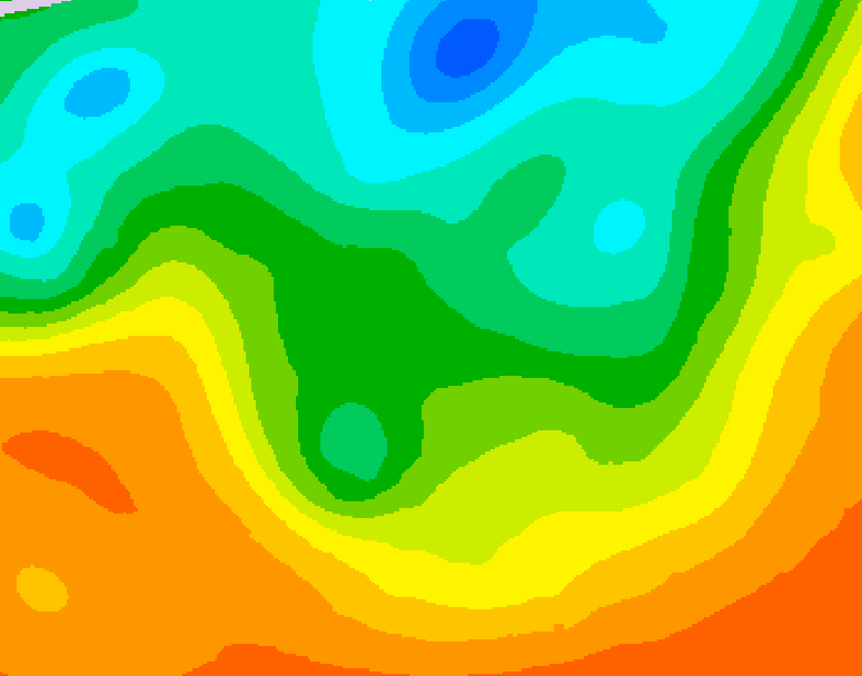 GDPS 500 millibar geopotential height 024 hour forecast chart for Canada based on 2025/06/07 0000Z data