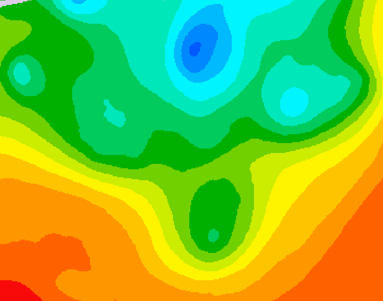 GDPS 500 millibar geopotential height 054 hour forecast chart for Canada based on 2025/06/07 1200Z data