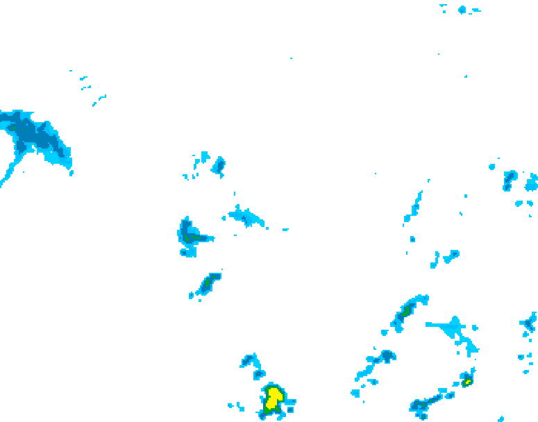 GDPS precipitation 012 hour forecast chart for Canada based on 2025/06/07 0000Z data