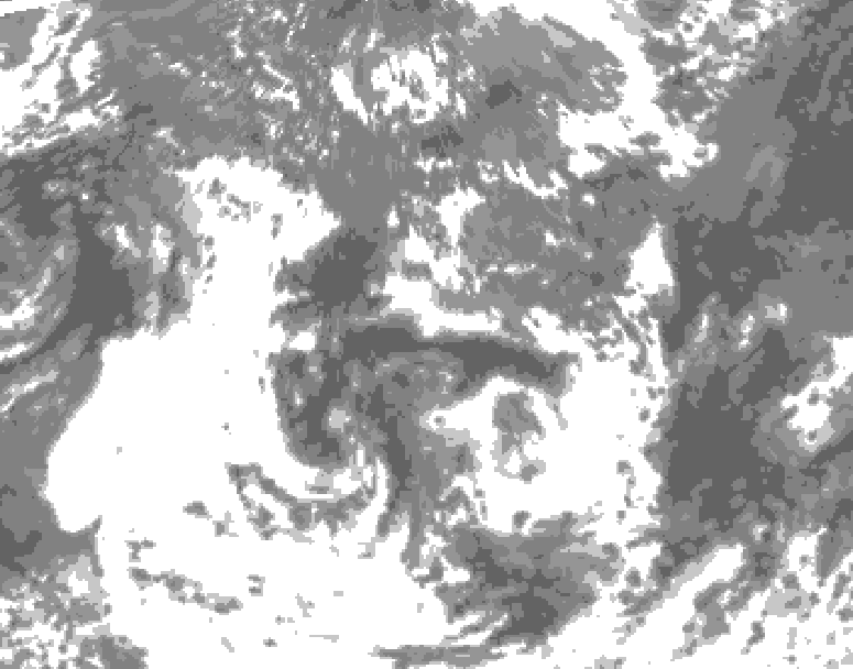 GDPS total cloud 024 hour forecast chart for Canada based on 2025/06/07 0000Z data