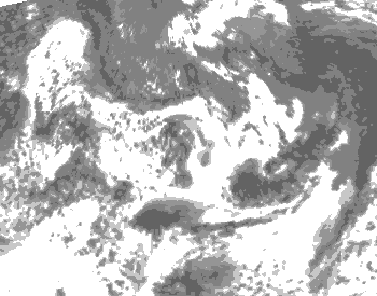 GDPS total cloud 144 hour forecast chart for Canada based on 2025/06/07 0000Z data