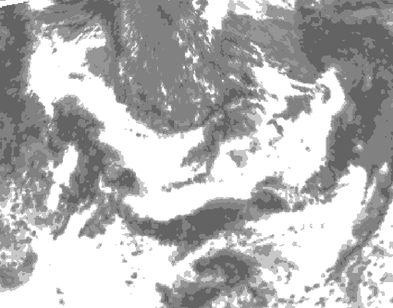 GDPS total cloud 162 hour forecast chart for Canada based on 2025/06/07 0000Z data