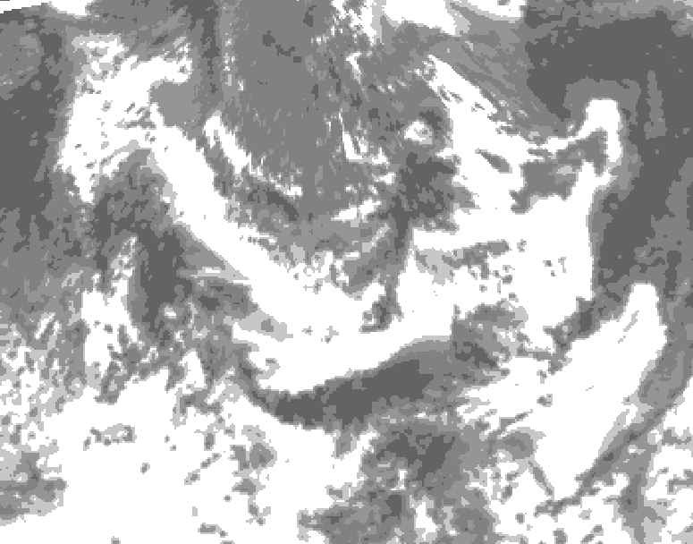 GDPS total cloud 168 hour forecast chart for Canada based on 2025/06/07 0000Z data