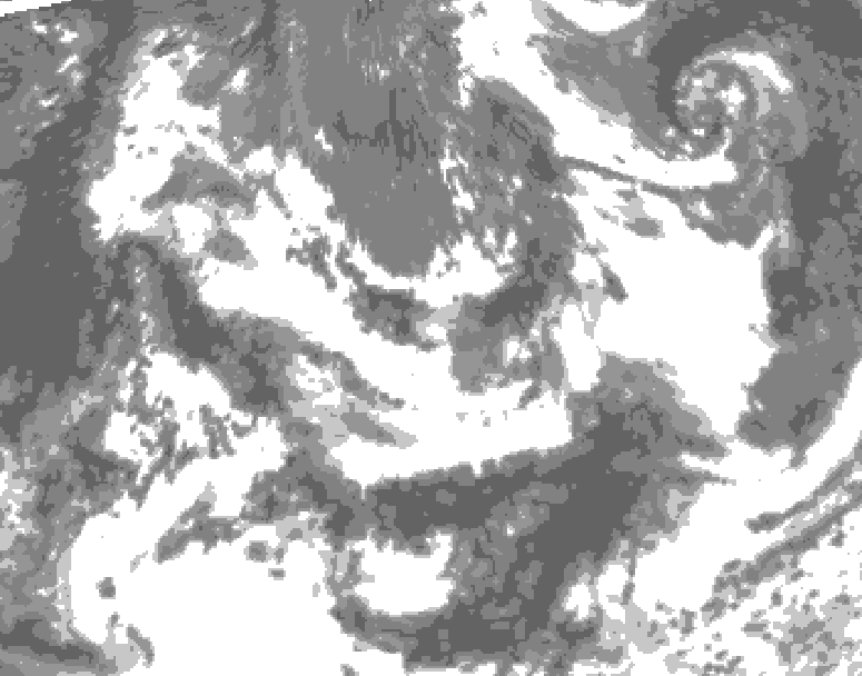GDPS total cloud 180 hour forecast chart for Canada based on 2025/06/07 0000Z data
