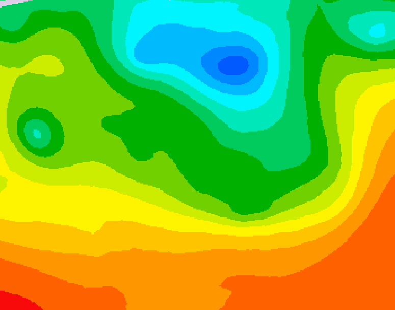 GDPS 500 millibar geopotential height 096 hour forecast chart for Canada based on 2025/06/08 0000Z data
