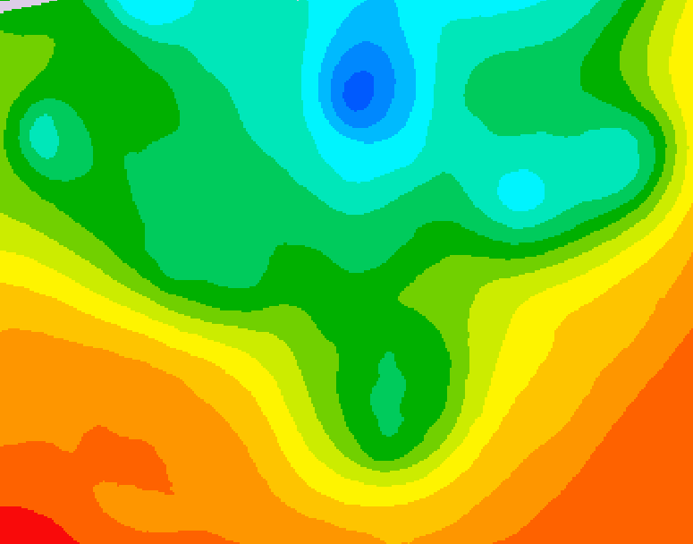 GDPS 500 millibar geopotential height 030 hour forecast chart for Canada based on 2025/06/08 1200Z data
