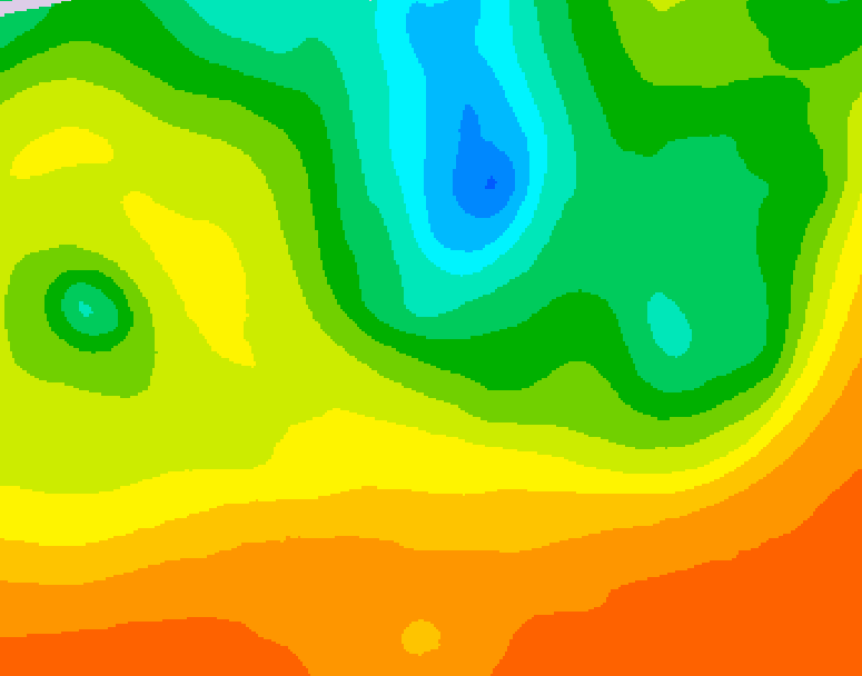 GDPS 500 millibar geopotential height 132 hour forecast chart for Canada based on 2025/06/08 1200Z data