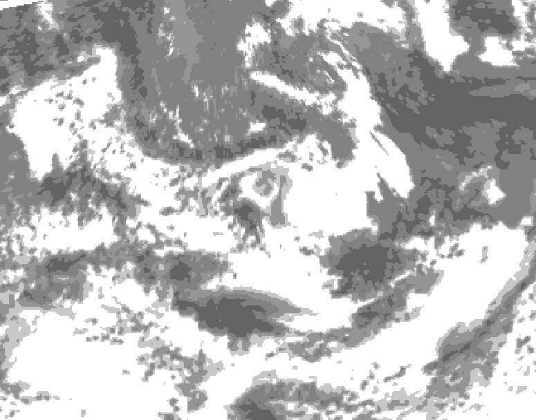 GDPS total cloud 120 hour forecast chart for Canada based on 2025/06/08 0000Z data