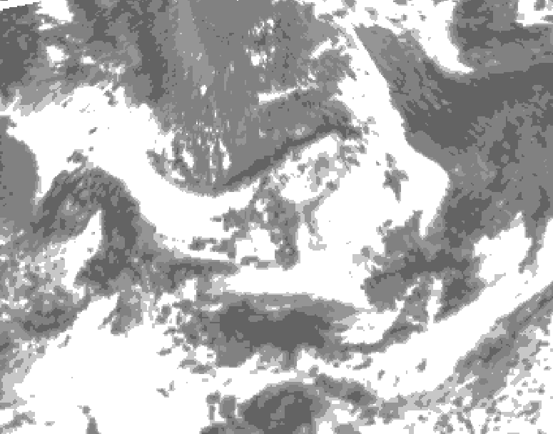 GDPS total cloud 132 hour forecast chart for Canada based on 2025/06/08 0000Z data