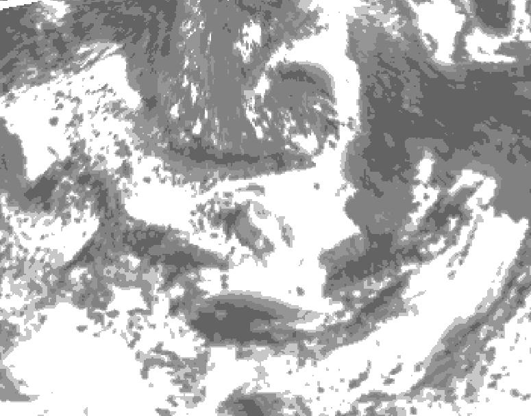 GDPS total cloud 108 hour forecast chart for Canada based on 2025/06/08 1200Z data