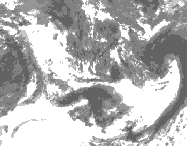GDPS total cloud 222 hour forecast chart for Canada based on 2025/06/08 1200Z data