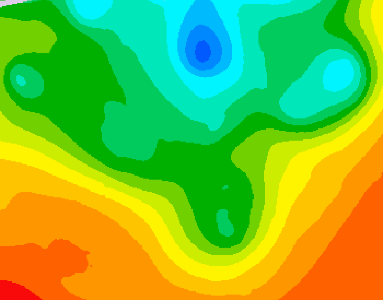 GDPS 500 millibar geopotential height 024 hour forecast chart for Canada based on 2025/06/09 0000Z data