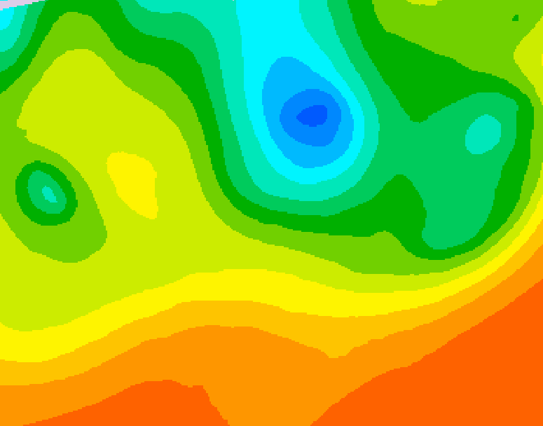 GDPS 500 millibar geopotential height 132 hour forecast chart for Canada based on 2025/06/09 0000Z data