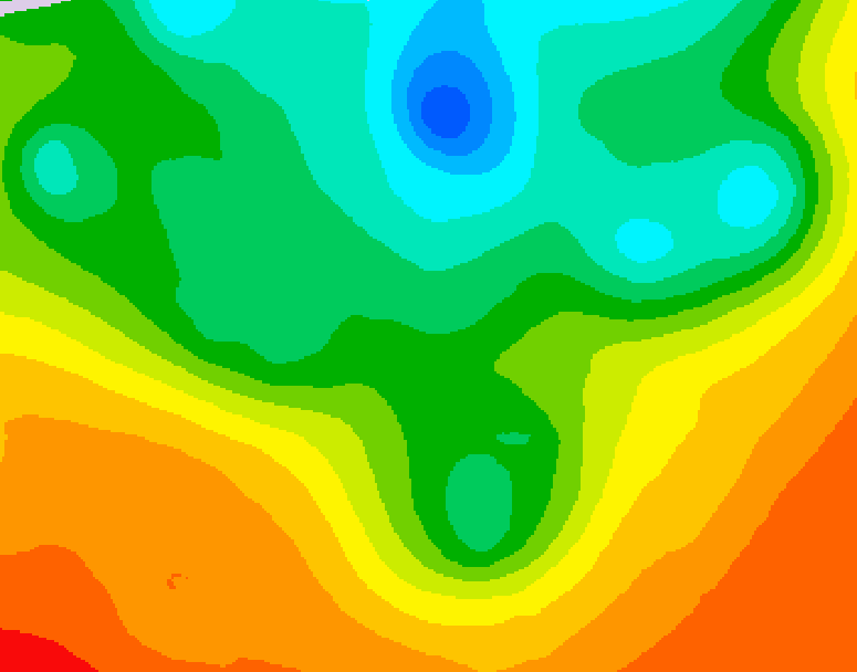 GDPS 500 millibar geopotential height 006 hour forecast chart for Canada based on 2025/06/09 1200Z data