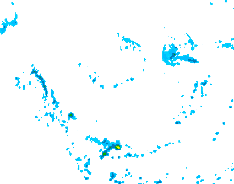 GDPS precipitation 084 hour forecast chart for Canada based on 2025/06/09 1200Z data